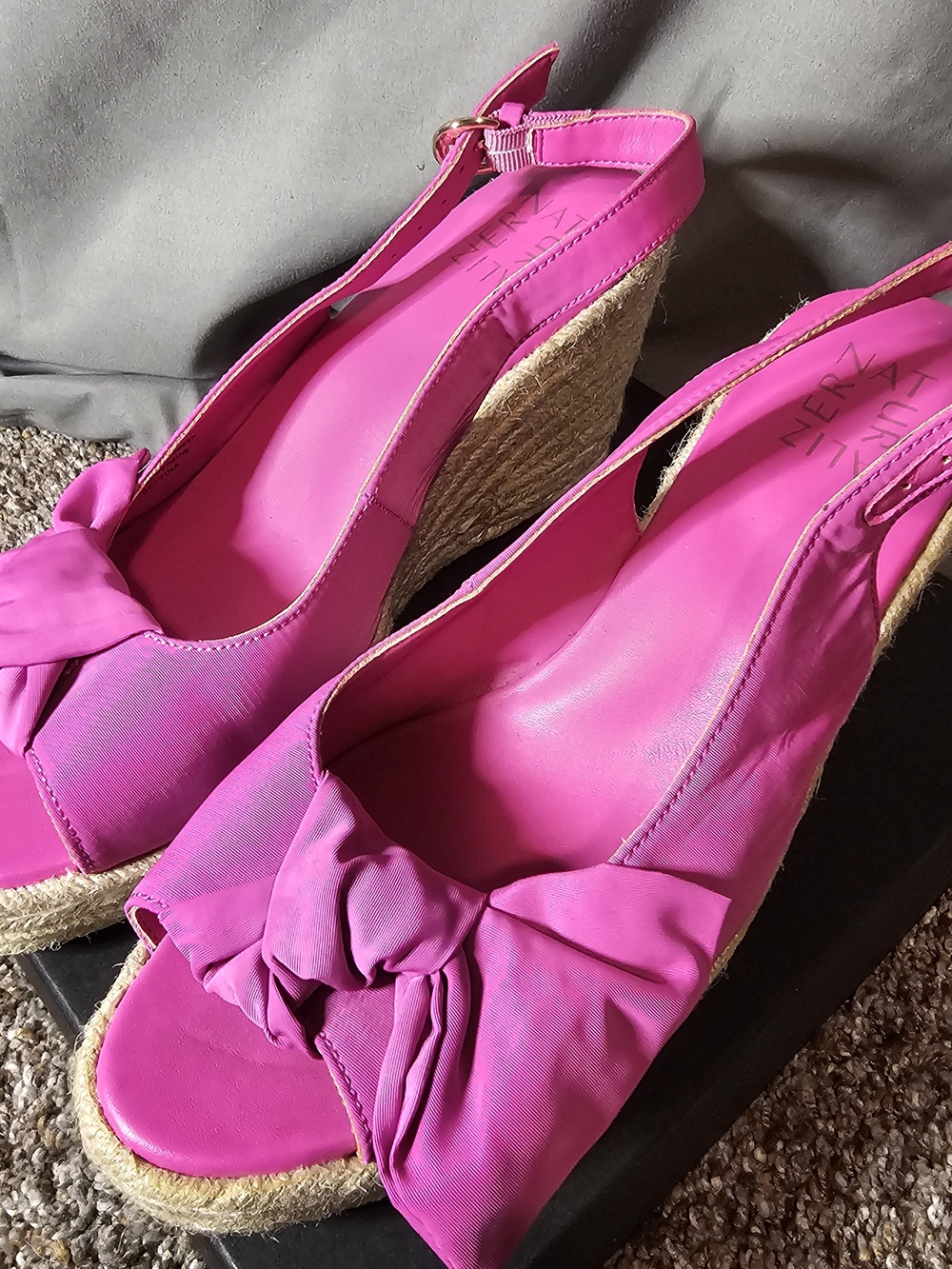 Naturalizer Hot Pink Knotted Espadrille Wedge Sandals